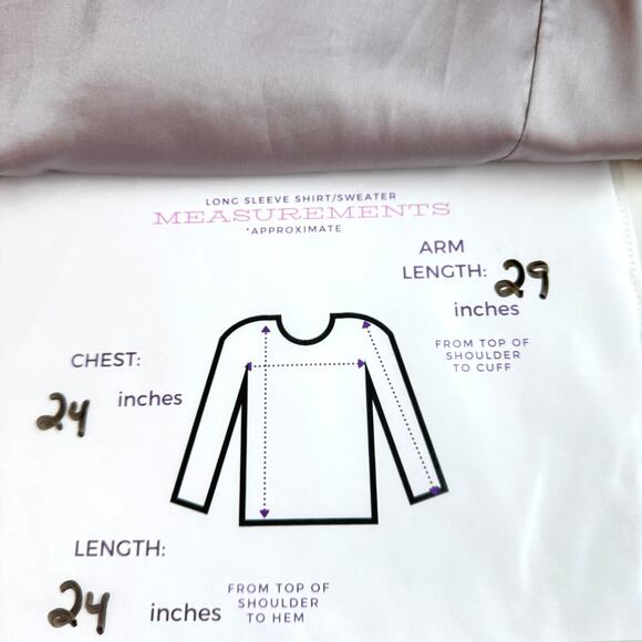 Mable Womens Long Sleeve Satin Top Blouse Size M Flowy Collared Neutral Gray - Picture 9 of 9